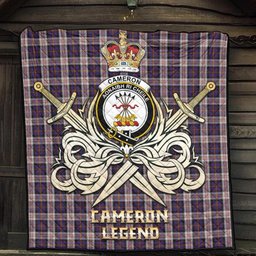 ScotsTee Shop Scottish Cameron of Erracht Dress Clan Crest Tartan Quilt The Golden Sword of Courageous Legacy Quilt