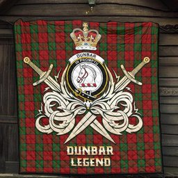 ScotsTee Shop Scottish Dunbar Clan Crest Tartan Quilt The Golden Sword of Courageous Legacy Quilt