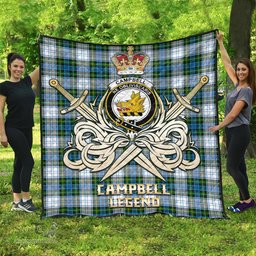 ScotsTee Shop Scottish Campbell Dress Clan Crest Tartan Quilt The Golden Sword of Courageous Legacy Quilt
