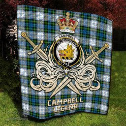 ScotsTee Shop Scottish Campbell Dress Clan Crest Tartan Quilt The Golden Sword of Courageous Legacy Quilt