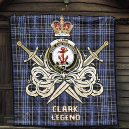 ScotsTee Shop Scottish Clark Clan Crest Tartan Quilt The Golden Sword of Courageous Legacy Quilt