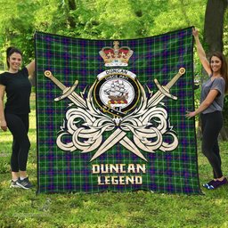ScotsTee Shop Scottish Duncan Modern Clan Crest Tartan Quilt The Golden Sword of Courageous Legacy Quilt
