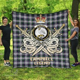 ScotsTee Shop Scottish Campbell of Cawdor Dress Clan Crest Tartan Quilt The Golden Sword of Courageous Legacy Quilt