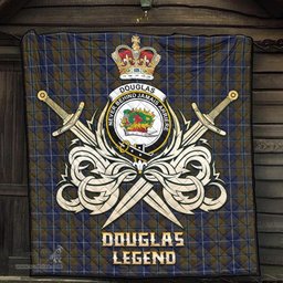 ScotsTee Shop Scottish Douglas Brown Clan Crest Tartan Quilt The Golden Sword of Courageous Legacy Quilt
