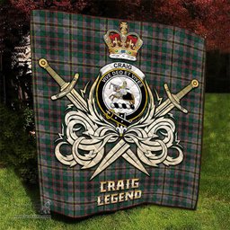 ScotsTee Shop Scottish Craig Ancient Clan Crest Tartan Quilt The Golden Sword of Courageous Legacy Quilt