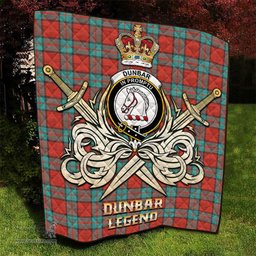 ScotsTee Shop Scottish Dunbar Ancient Clan Crest Tartan Quilt The Golden Sword of Courageous Legacy Quilt
