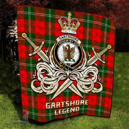 ScotsTee Shop Scottish Gartshore Clan Crest Tartan Quilt The Golden Sword of Courageous Legacy Quilt