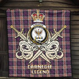 ScotsTee Shop Scottish Carnegie Clan Crest Tartan Quilt The Golden Sword of Courageous Legacy Quilt