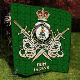 ScotsTee Shop Scottish Don Clan Crest Tartan Quilt The Golden Sword of Courageous Legacy Quilt