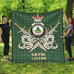 ScotsTee Shop Scottish Gayre Dress Clan Crest Tartan Quilt The Golden Sword of Courageous Legacy Quilt