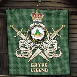 ScotsTee Shop Scottish Gayre Dress Clan Crest Tartan Quilt The Golden Sword of Courageous Legacy Quilt