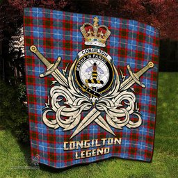 ScotsTee Shop Scottish Congilton Clan Crest Tartan Quilt The Golden Sword of Courageous Legacy Quilt