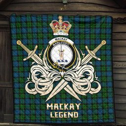 ScotsTee Shop Scottish MacKay Modern Clan Crest Tartan Quilt The Golden Sword of Courageous Legacy Quilt