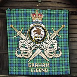ScotsTee Shop Scottish Graham of Montrose Ancient Clan Crest Tartan Quilt The Golden Sword of Courageous Legacy Quilt