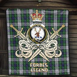 ScotsTee Shop Scottish Forbes Dress Clan Crest Tartan Quilt The Golden Sword of Courageous Legacy Quilt