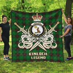ScotsTee Shop Scottish Kinloch Clan Crest Tartan Quilt The Golden Sword of Courageous Legacy Quilt