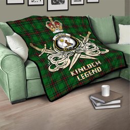 ScotsTee Shop Scottish Kinloch Clan Crest Tartan Quilt The Golden Sword of Courageous Legacy Quilt