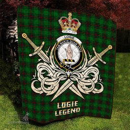 ScotsTee Shop Scottish Logie Clan Crest Tartan Quilt The Golden Sword of Courageous Legacy Quilt