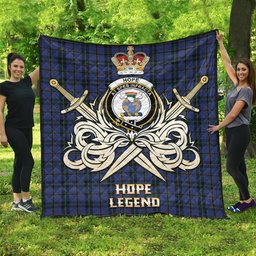 ScotsTee Shop Scottish Hope (Vere-Weir) Clan Crest Tartan Quilt The Golden Sword of Courageous Legacy Quilt