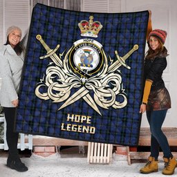 ScotsTee Shop Scottish Hope (Vere-Weir) Clan Crest Tartan Quilt The Golden Sword of Courageous Legacy Quilt