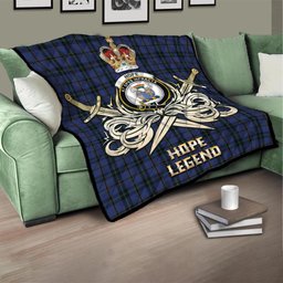 ScotsTee Shop Scottish Hope (Vere-Weir) Clan Crest Tartan Quilt The Golden Sword of Courageous Legacy Quilt