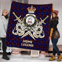 ScotsTee Shop Scottish Home Modern Clan Crest Tartan Quilt The Golden Sword of Courageous Legacy Quilt