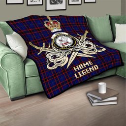ScotsTee Shop Scottish Home Modern Clan Crest Tartan Quilt The Golden Sword of Courageous Legacy Quilt