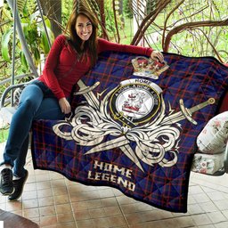 ScotsTee Shop Scottish Home Modern Clan Crest Tartan Quilt The Golden Sword of Courageous Legacy Quilt