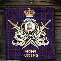 ScotsTee Shop Scottish Home Modern Clan Crest Tartan Quilt The Golden Sword of Courageous Legacy Quilt