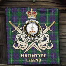 ScotsTee Shop Scottish MacIntyre Inglis Clan Crest Tartan Quilt The Golden Sword of Courageous Legacy Quilt