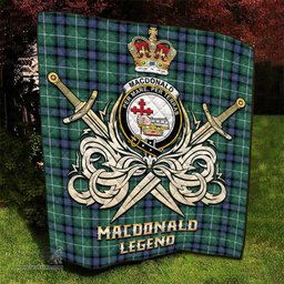 ScotsTee Shop Scottish MacDonald of the Isles Hunting Ancient Clan Crest Tartan Quilt The Golden Sword of Courageous Legacy Quilt