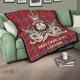 ScotsTee Shop Scottish MacFarlane Modern Clan Crest Tartan Quilt The Golden Sword of Courageous Legacy Quilt