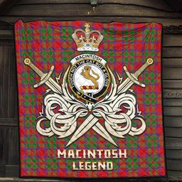 ScotsTee Shop Scottish MacIntosh Modern Clan Crest Tartan Quilt The Golden Sword of Courageous Legacy Quilt