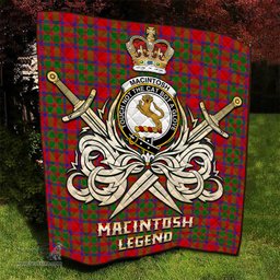 ScotsTee Shop Scottish MacIntosh Modern Clan Crest Tartan Quilt The Golden Sword of Courageous Legacy Quilt