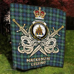 ScotsTee Shop Scottish MacKenzie Ancient Clan Crest Tartan Quilt The Golden Sword of Courageous Legacy Quilt