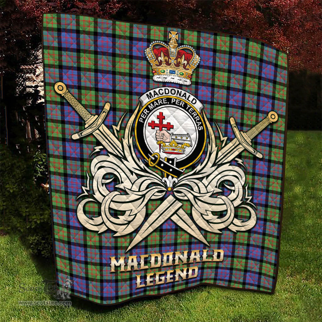 ScotsTee Shop Scottish MacDonald Ancient Clan Crest Tartan Quilt The Golden Sword of Courageous Legacy Quilt