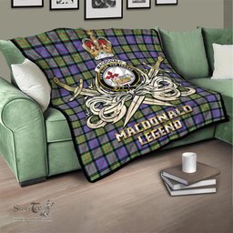 ScotsTee Shop Scottish MacDonald Ancient Clan Crest Tartan Quilt The Golden Sword of Courageous Legacy Quilt
