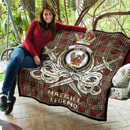 ScotsTee Shop Scottish MacGill Clan Crest Tartan Quilt The Golden Sword of Courageous Legacy Quilt