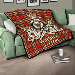 ScotsTee Shop Scottish MacGill Modern Clan Crest Tartan Quilt The Golden Sword of Courageous Legacy Quilt