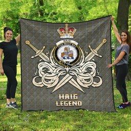 ScotsTee Shop Scottish Haig Clan Crest Tartan Quilt The Golden Sword of Courageous Legacy Quilt