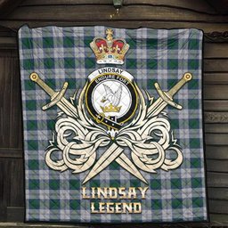 ScotsTee Shop Scottish Lindsay Dress Clan Crest Tartan Quilt The Golden Sword of Courageous Legacy Quilt