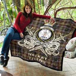 ScotsTee Shop Scottish MacKay of Strathnaver Clan Crest Tartan Quilt The Golden Sword of Courageous Legacy Quilt