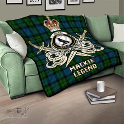ScotsTee Shop Scottish MacKie Clan Crest Tartan Quilt The Golden Sword of Courageous Legacy Quilt