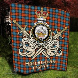 ScotsTee Shop Scottish MacLachlan Ancient Clan Crest Tartan Quilt The Golden Sword of Courageous Legacy Quilt