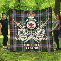 ScotsTee Shop Scottish MacDuff Dress Clan Crest Tartan Quilt The Golden Sword of Courageous Legacy Quilt