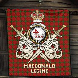 ScotsTee Shop Scottish MacDonald of Sleat Clan Crest Tartan Quilt The Golden Sword of Courageous Legacy Quilt