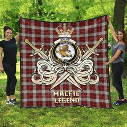 ScotsTee Shop Scottish MacFie Dress Clan Crest Tartan Quilt The Golden Sword of Courageous Legacy Quilt