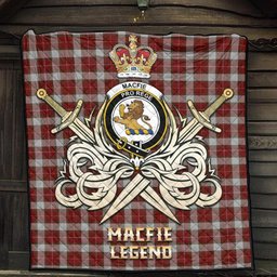 ScotsTee Shop Scottish MacFie Dress Clan Crest Tartan Quilt The Golden Sword of Courageous Legacy Quilt