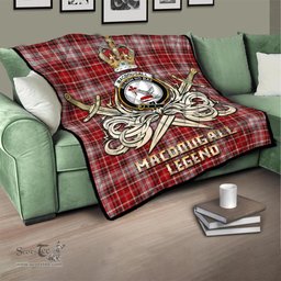 ScotsTee Shop Scottish MacDougall Dress Clan Crest Tartan Quilt The Golden Sword of Courageous Legacy Quilt