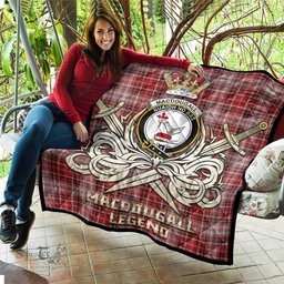 ScotsTee Shop Scottish MacDougall Dress Clan Crest Tartan Quilt The Golden Sword of Courageous Legacy Quilt